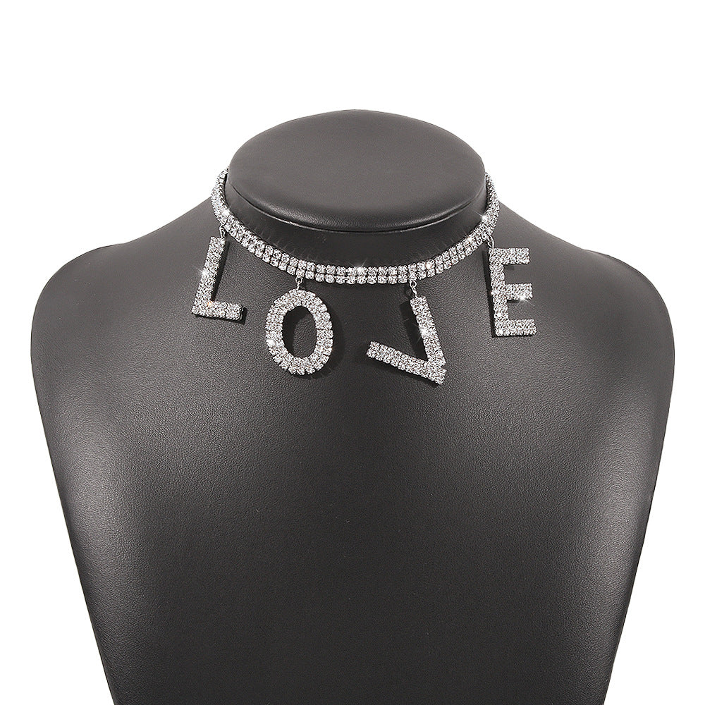 Wholesale Valentine's Day Love Imitation Diamond Necklace
